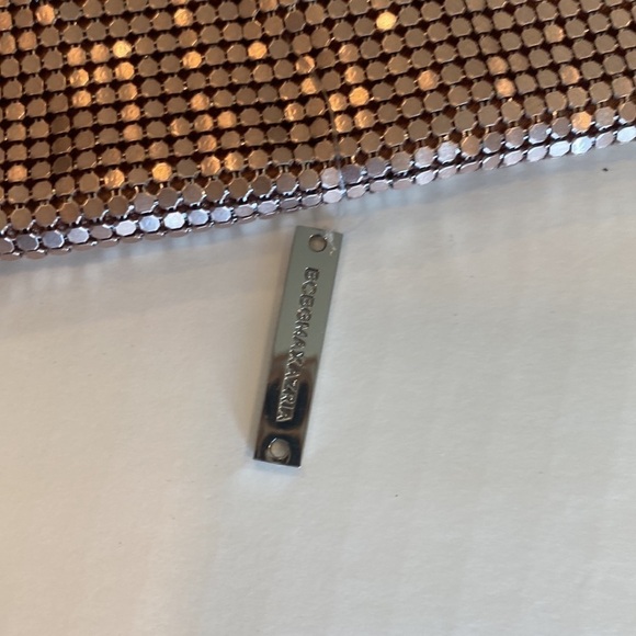 BCBGMAZAZRIA pink fold over sparrkle mesh clutch - Picture 4 of 6